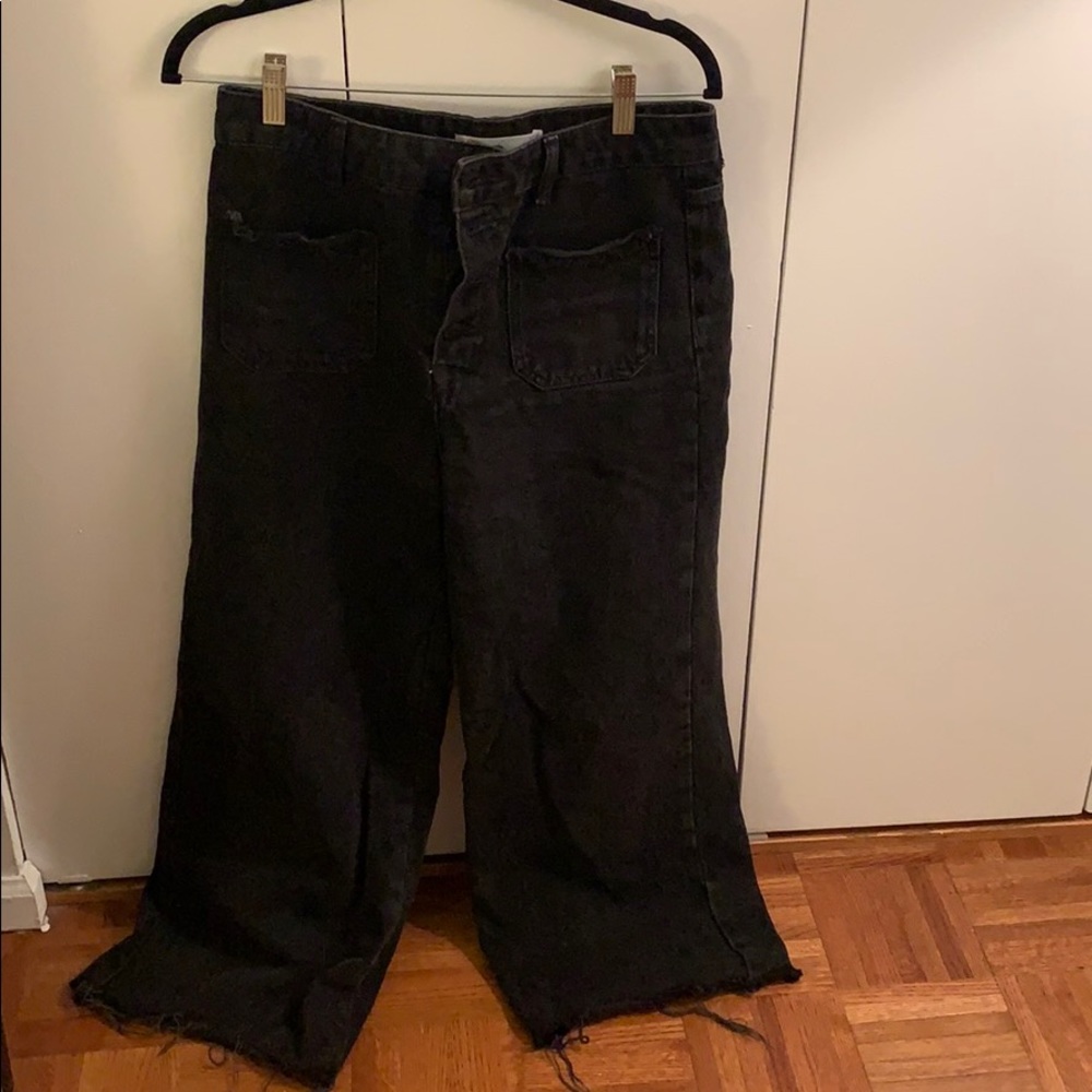 Zara girlfriend flare bottom jeans